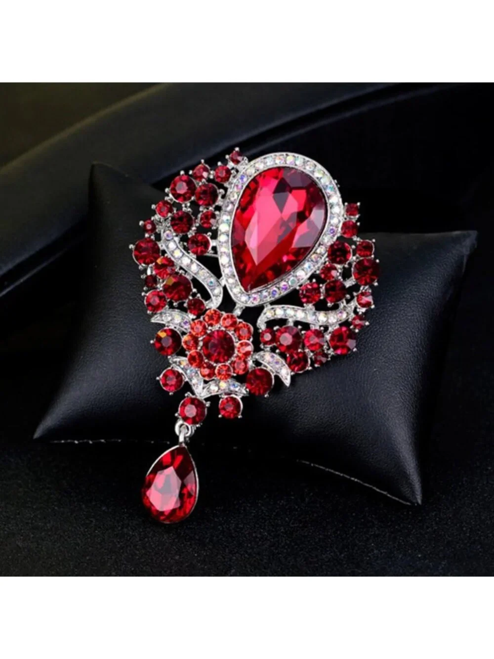4Pcs Rhinestone Crystal Brooch Set - Large Fashion Jewelry Accessories Lot